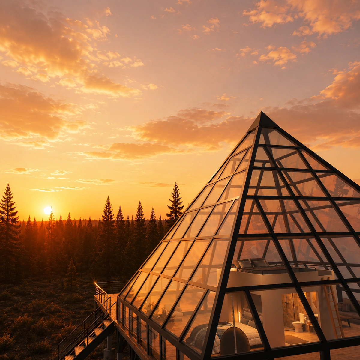 A pyramid amid the forest