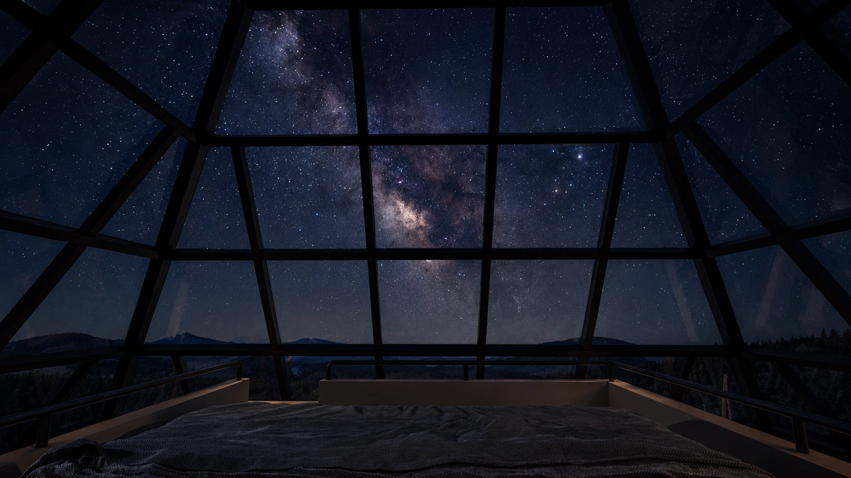 Looking up at the Milky Way from bed
